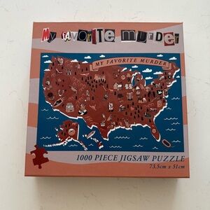 My Favorite Murder 1000 Piece Puzzle True Crime Map USA - Rare - 73.5cm x 51 cm